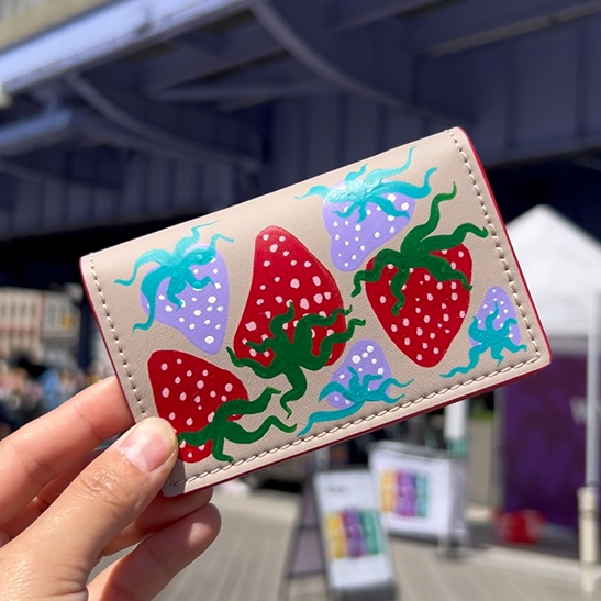 "Strawberry" - Gala Bifold Cardholder (Pink / Grey)