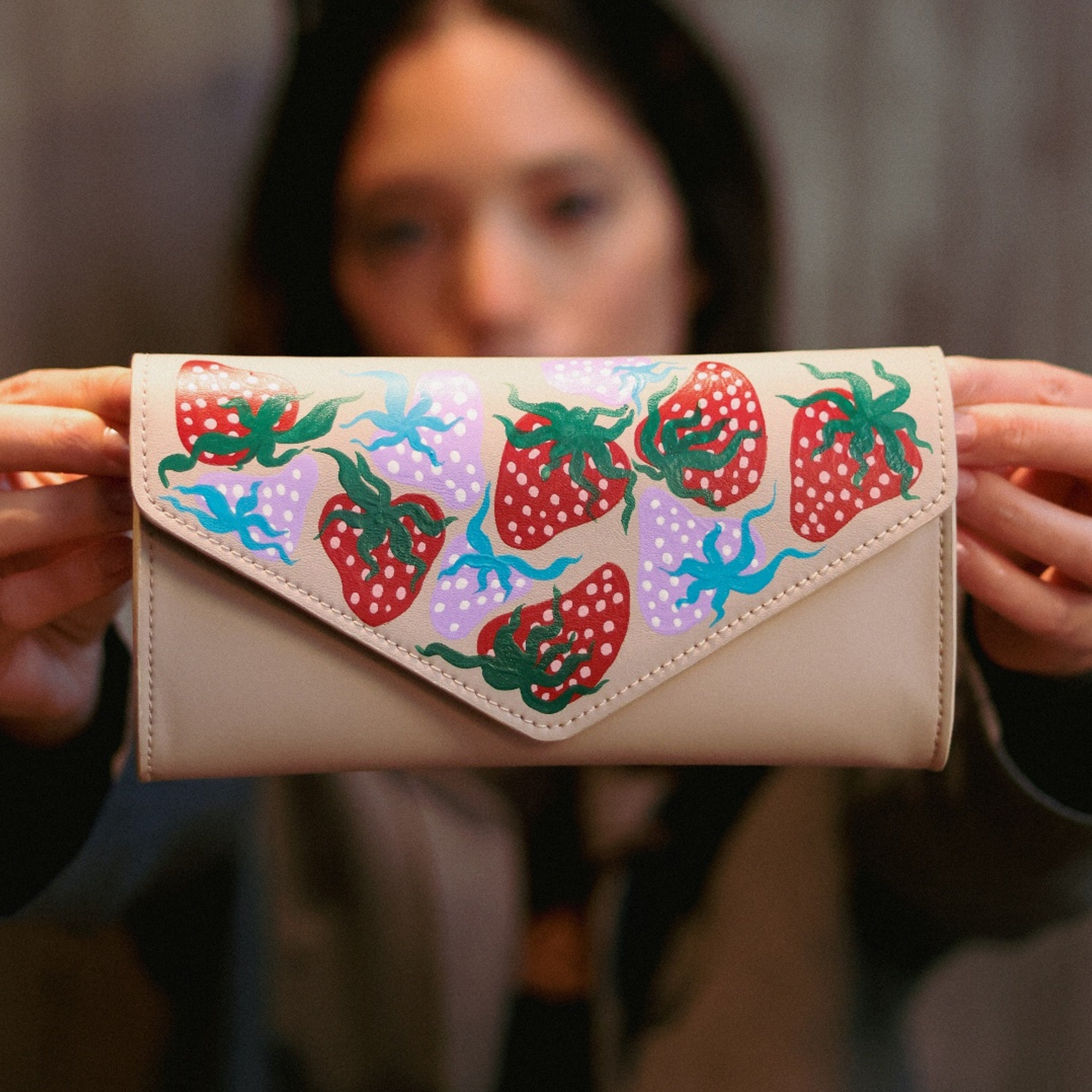 "Strawberry" Gala Clutch / Wallet-on-Chain